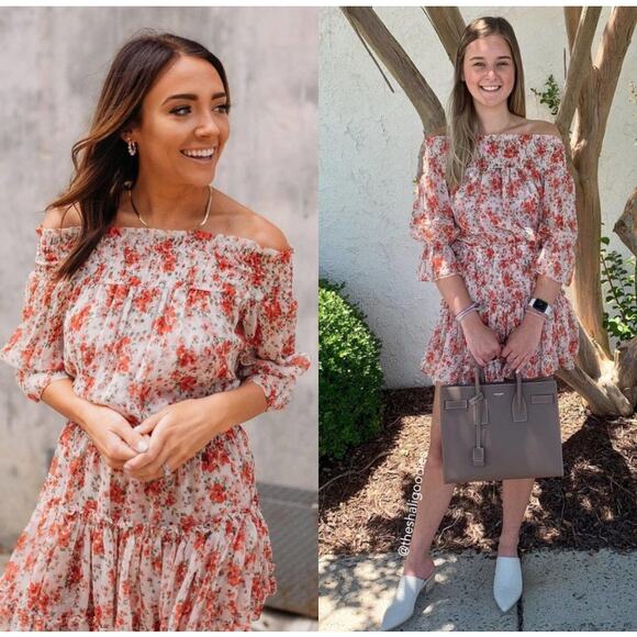 Misa Darla Poppy Floral Mini Dress Large Red Ruffle Romantic Feminine Coquette - Picture 3 of 16